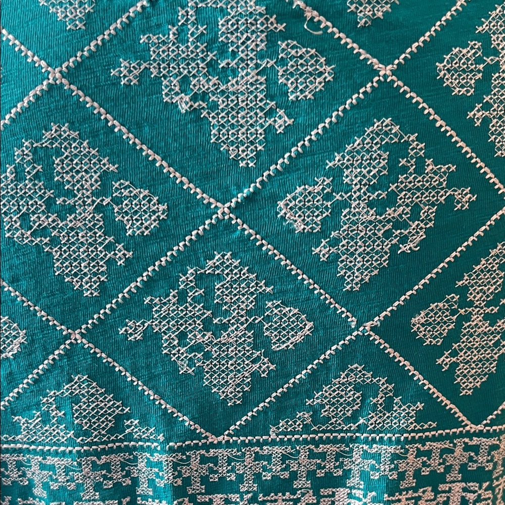 Tolani Turquoise Top from Sundance with White Embroidery, NWOT, XL - Picture 3 of 6